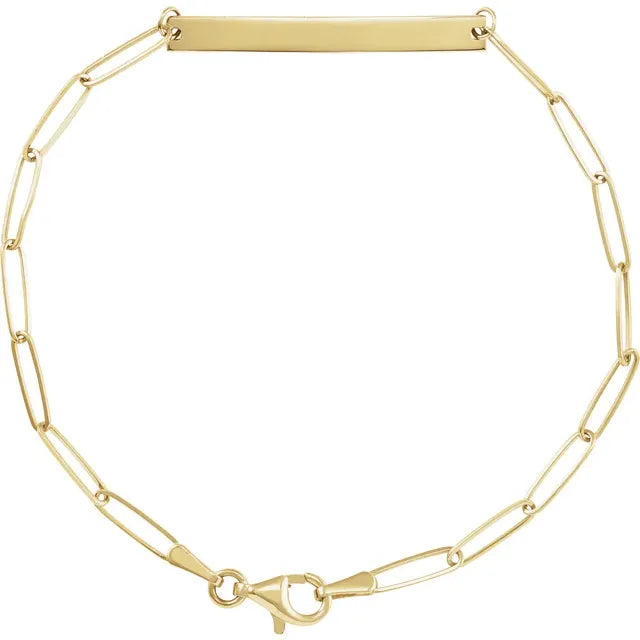 Mother's Day Engravable Bar Bracelet in 14K Yellow Gold. - Image 1 of 2