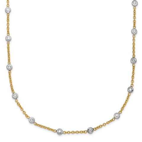 Lab Grown Diamond By The Yard 14K Two Tone Necklace - Image 1 of 5