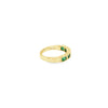 David Kord Bezel Set Emerald Cut Gem Quality Emerald Stackable Band Set in 18K Y