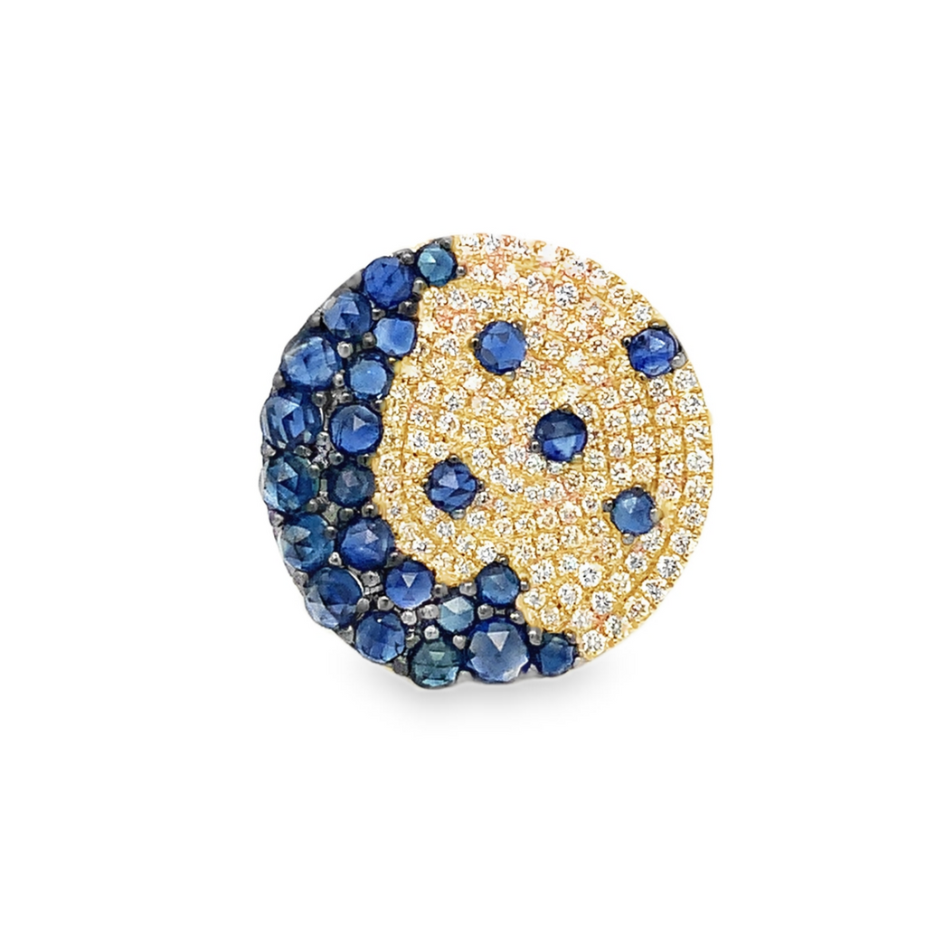 ASBA Collection Pave set Sapphire and Diamond Starry Night Ring set 14K Yellow Gold - Image 1 of 5