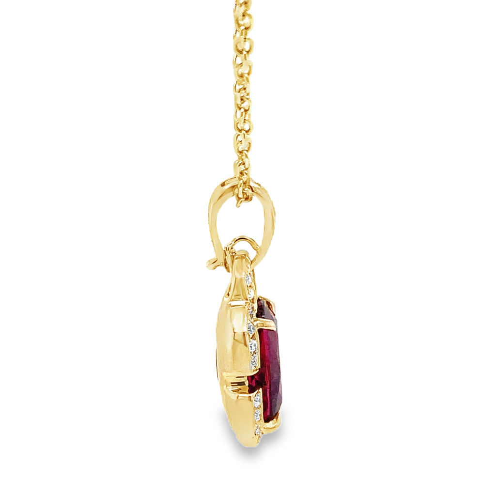 ASBA Collection Rubellite and Diamond and Enhancer Bail Pendant Set in 14K Gold - Image 4 of 7