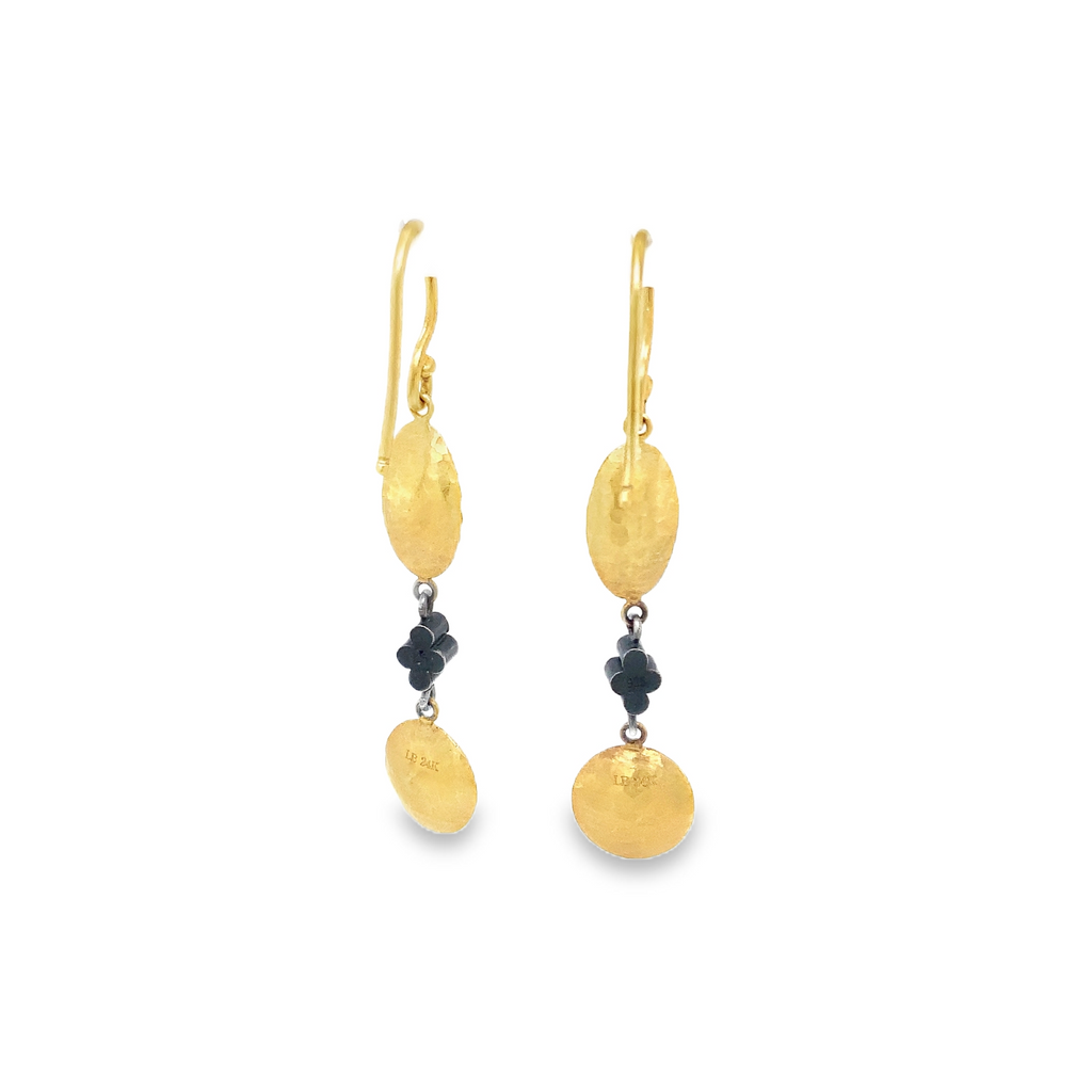 Lika Behar Kadiz Drop Earrings 24 karat Gold and Diamond set in Sterling Silver - Image 5 of 9