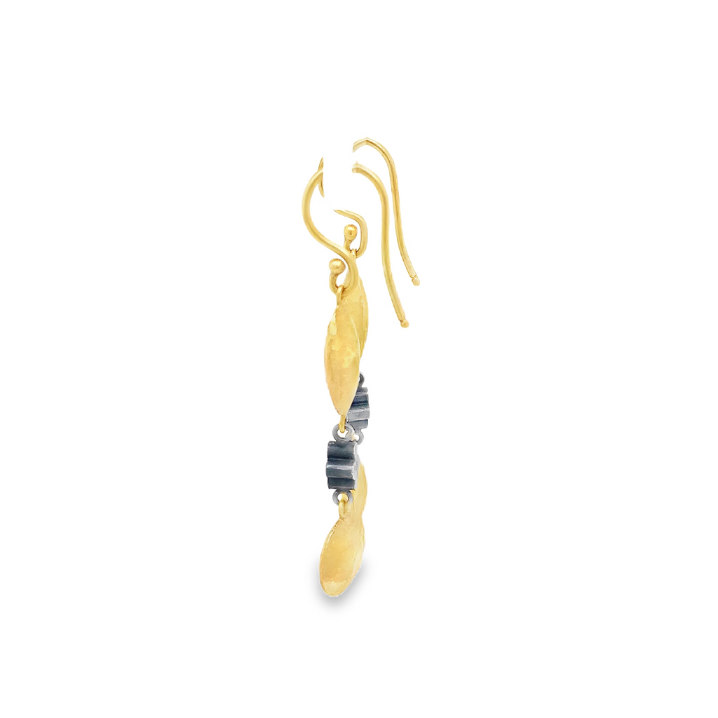 Lika Behar Kadiz Drop Earrings 24 karat Gold and Diamond set in Sterling Silver - Image 9 of 9