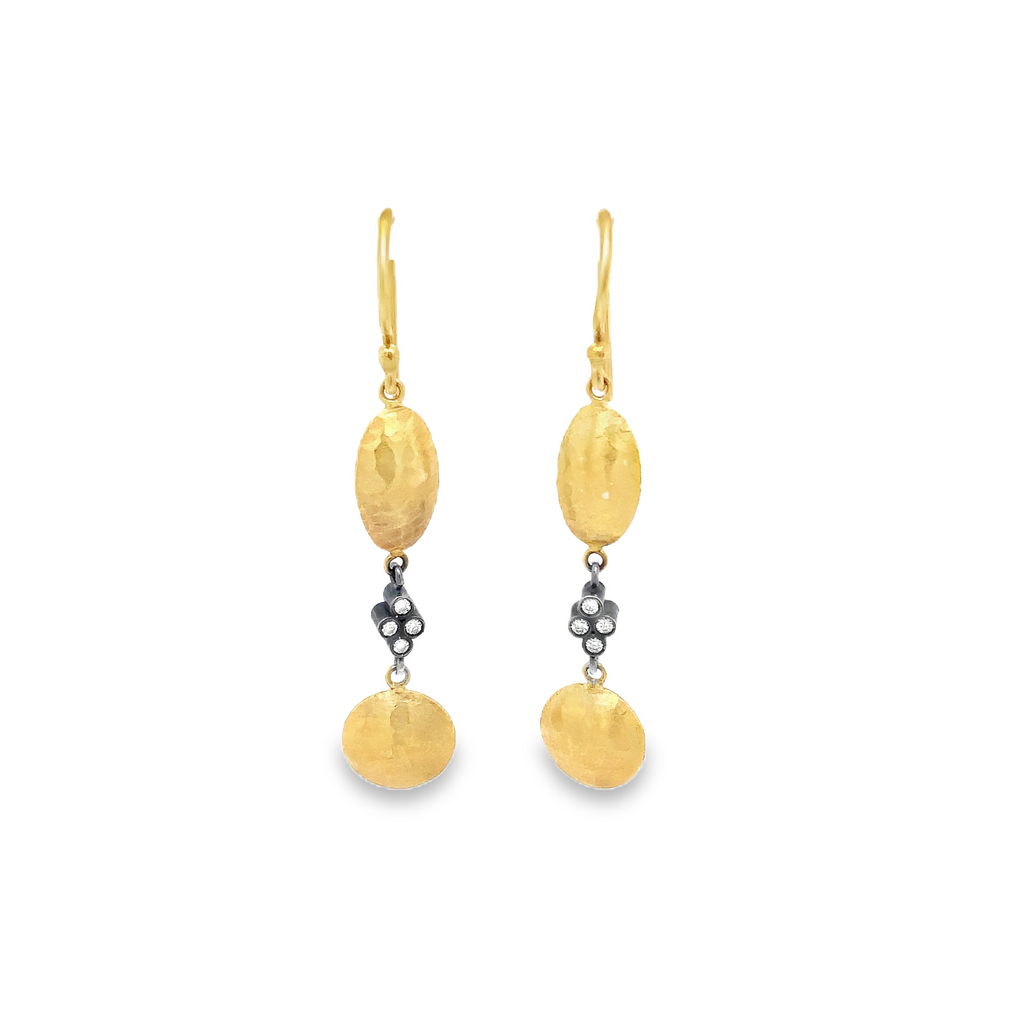 Lika Behar Kadiz Drop Earrings 24 karat Gold and Diamond set in Sterling Silver - Image 3 of 9