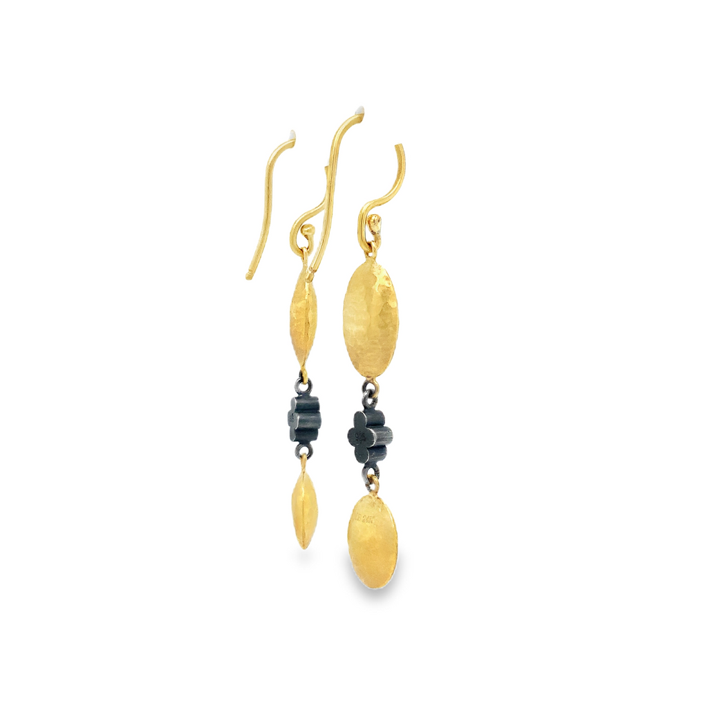 Lika Behar Kadiz Drop Earrings 24 karat Gold and Diamond set in Sterling Silver - Image 6 of 9