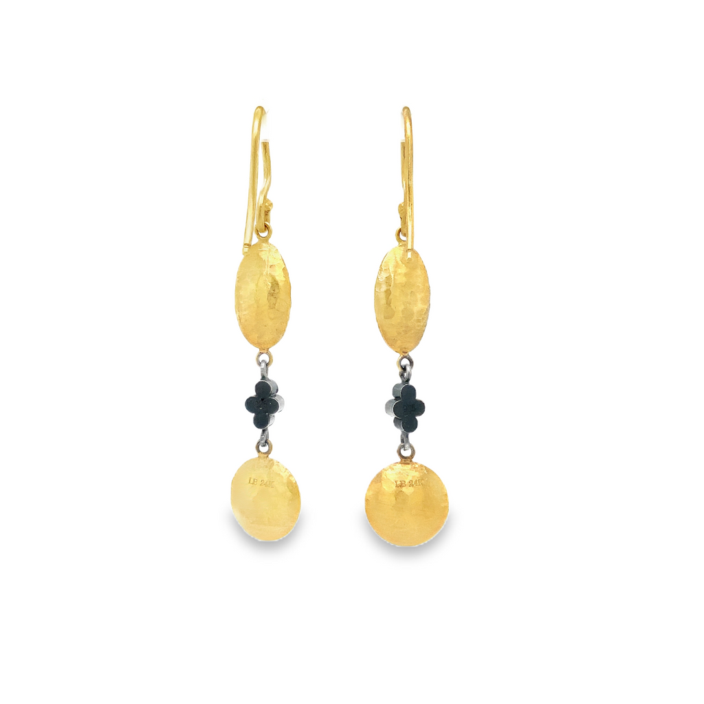 Lika Behar Kadiz Drop Earrings 24 karat Gold and Diamond set in Sterling Silver - Image 7 of 9