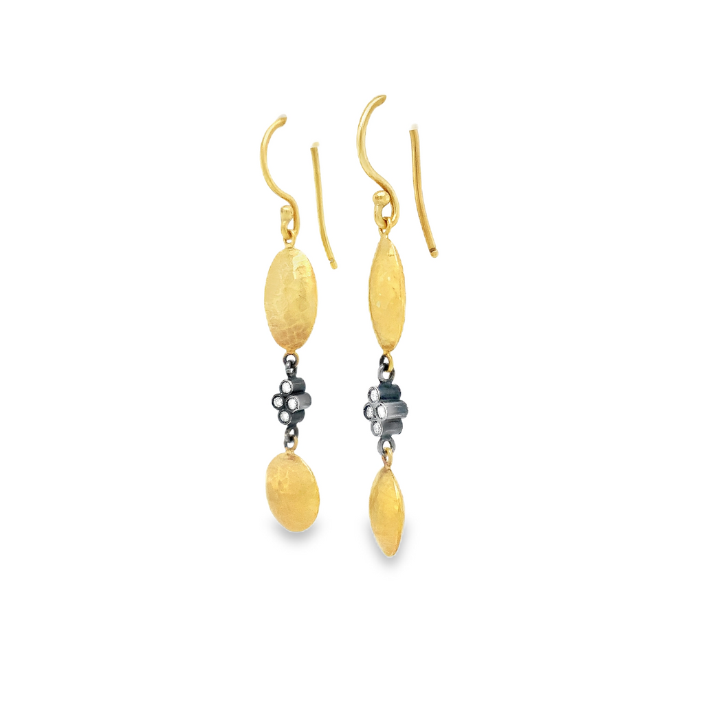 Lika Behar Kadiz Drop Earrings 24 karat Gold and Diamond set in Sterling Silver - Image 8 of 9