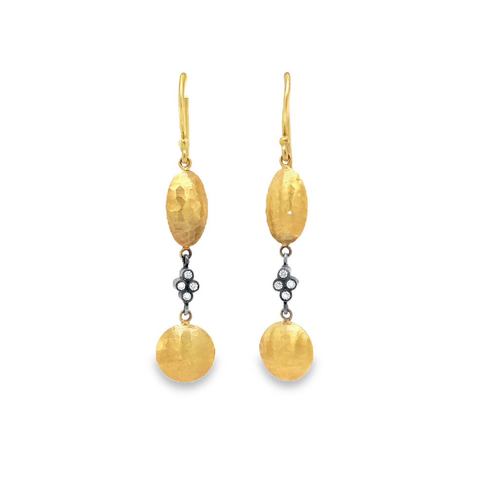 Lika Behar Kadiz Drop Earrings 24 karat Gold and Diamond set in Sterling Silver - Image 2 of 9