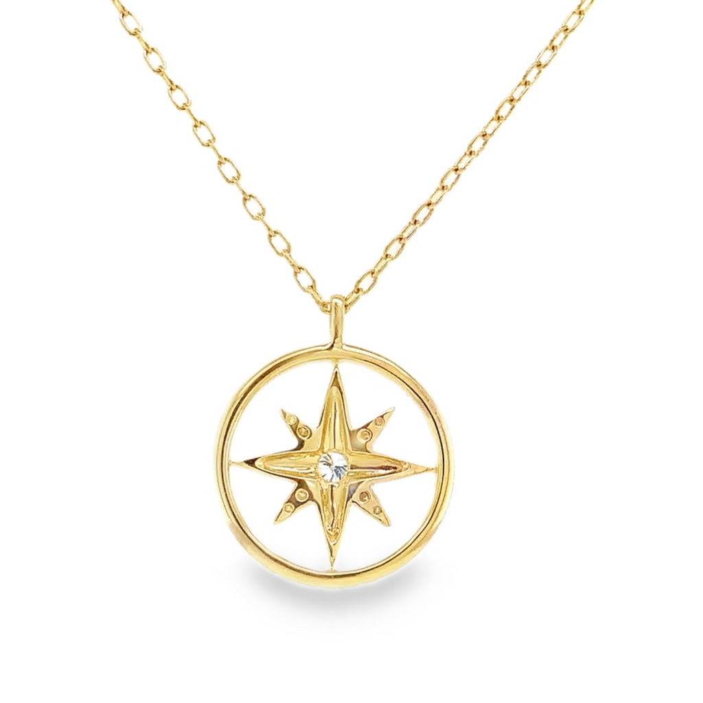 Diamond Compass Pendant 0.30ct Set in 18k Yellow Gold - Image 4 of 4