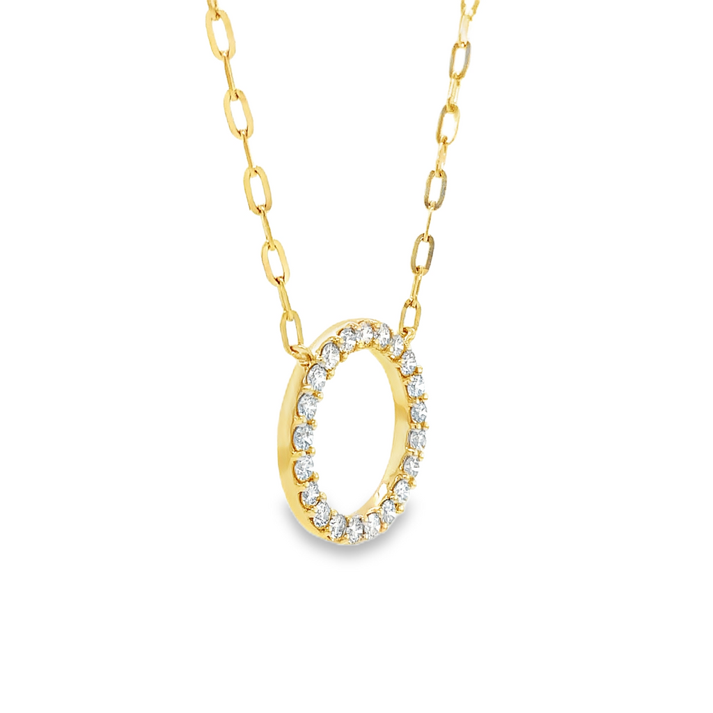 Roman+Jules Circle Diamond Necklace set in 14K Yellow Gold - Image 3 of 4