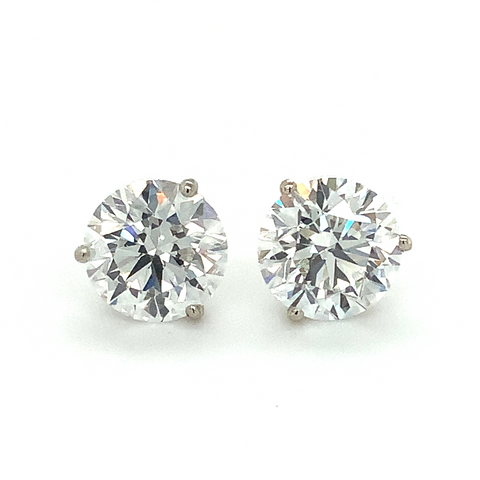 Round Brilliant Cut Lab Grown Diamond Studs Earring Set In 14K White Gold 5.95 cts t.w. - Image 1 of 7