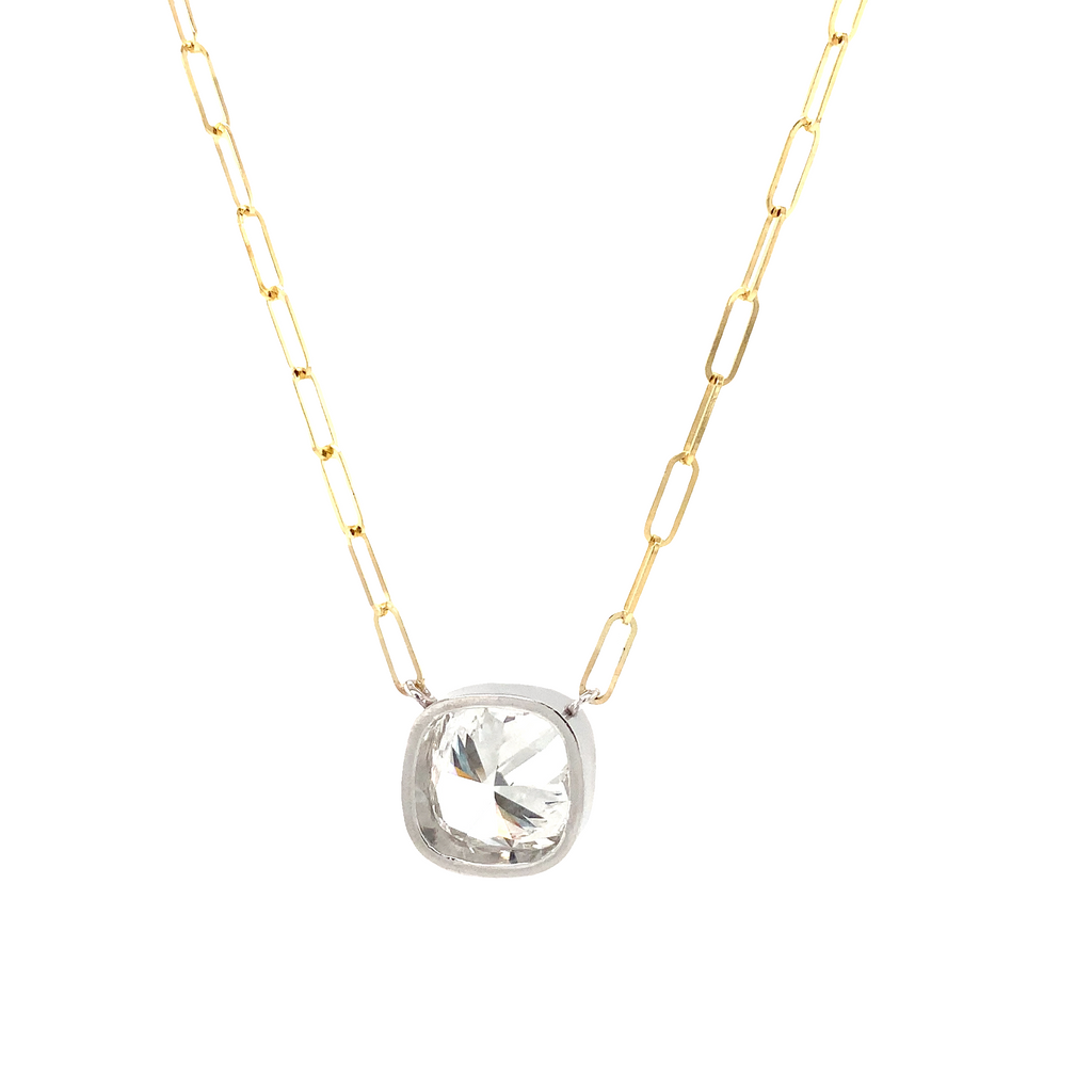 Two Tone Cushion Shaped Lab Grown 5.04ct Diamond Pendant - Image 3 of 5