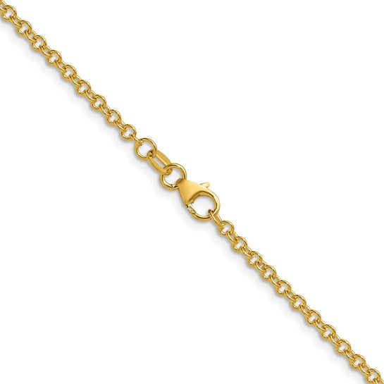 Polished 2.5mm Solid Cable 18K Yellow Gold - Image 1 of 2