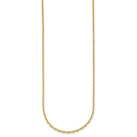 Polished and Diamond-cut 2.35mm Solid Open Elongated Cable 18K Yellow Gold - Image 2 of 2