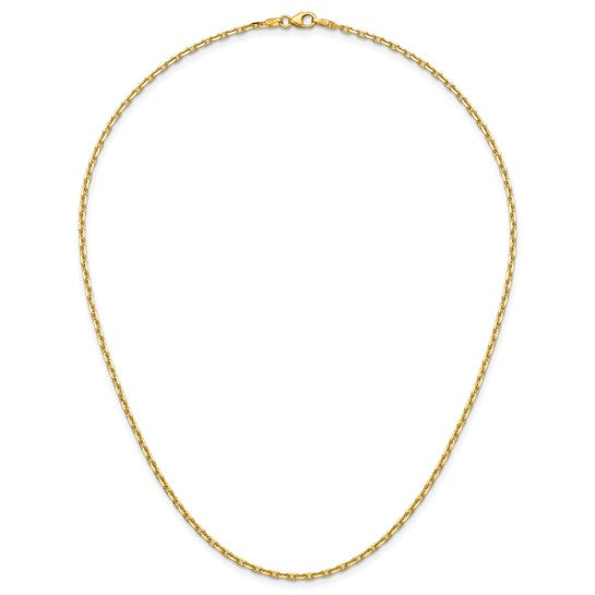 Polished and Diamond-cut 2.35mm Solid Open Elongated Cable 18K Yellow Gold - Image 1 of 2