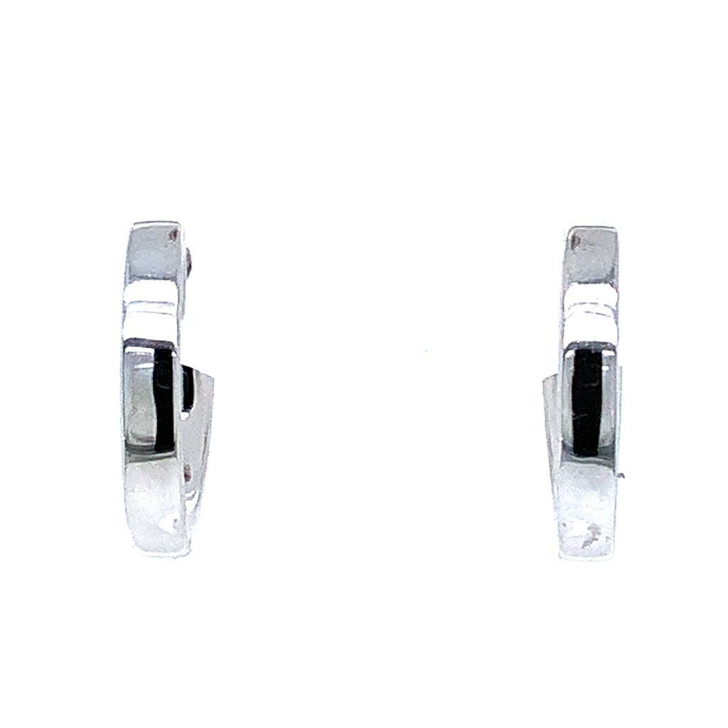 Memoire Graduated Round Brilliant Cut Diamond 0.89 ct. Huggie Earrings 18K White Gold - Image 4 of 4