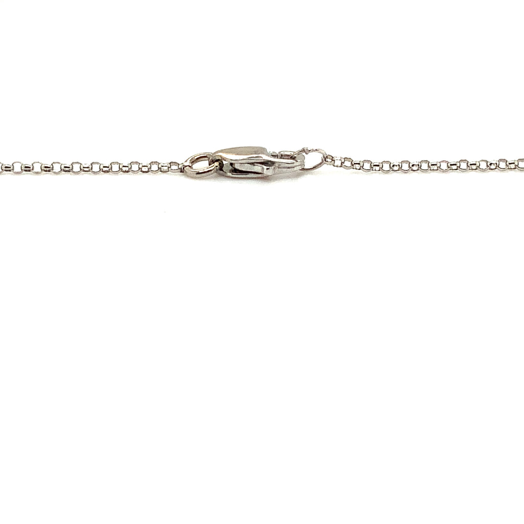 Trillion Shaped Diamond Necklace 0.90 Carat Pendant 14K White Gold - Image 7 of 7