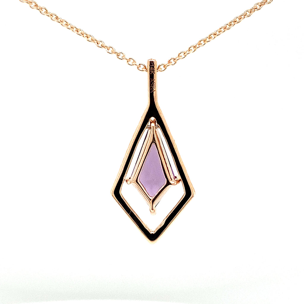 ASBA Collection Amethyst and Diamond Pendant Set in 14K Rose Gold - Image 4 of 5
