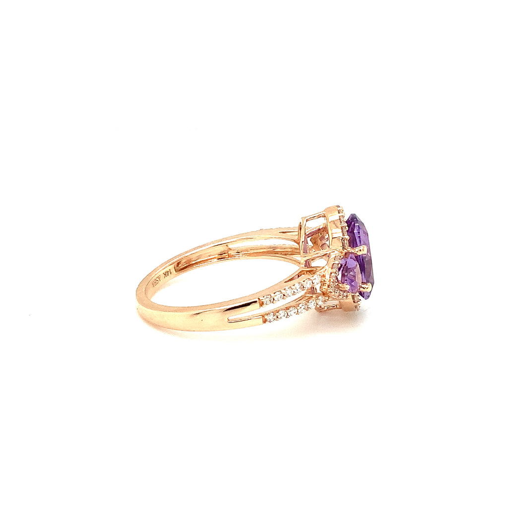 ASBA Collection Amethyst and Diamond Ring Set in 14K Rose Gold - Image 3 of 8