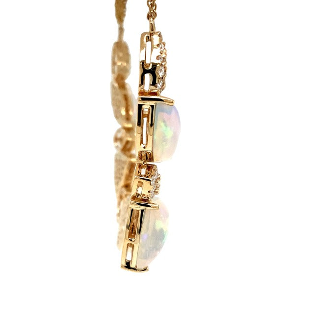 David Kord Mixed Shaped Opal and Diamond Necklace Set in 14K Yellow Gold - Image 4 of 5