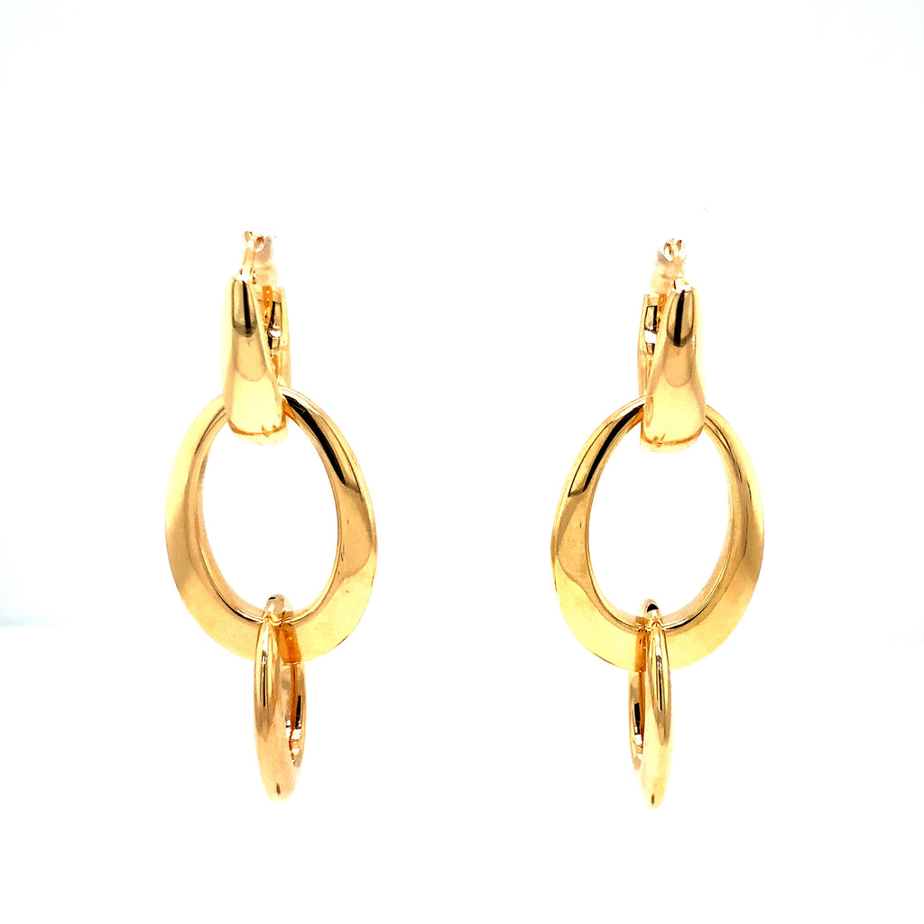 Interchangeable Drop18K Yellow Gold Earring - Image 2 of 9