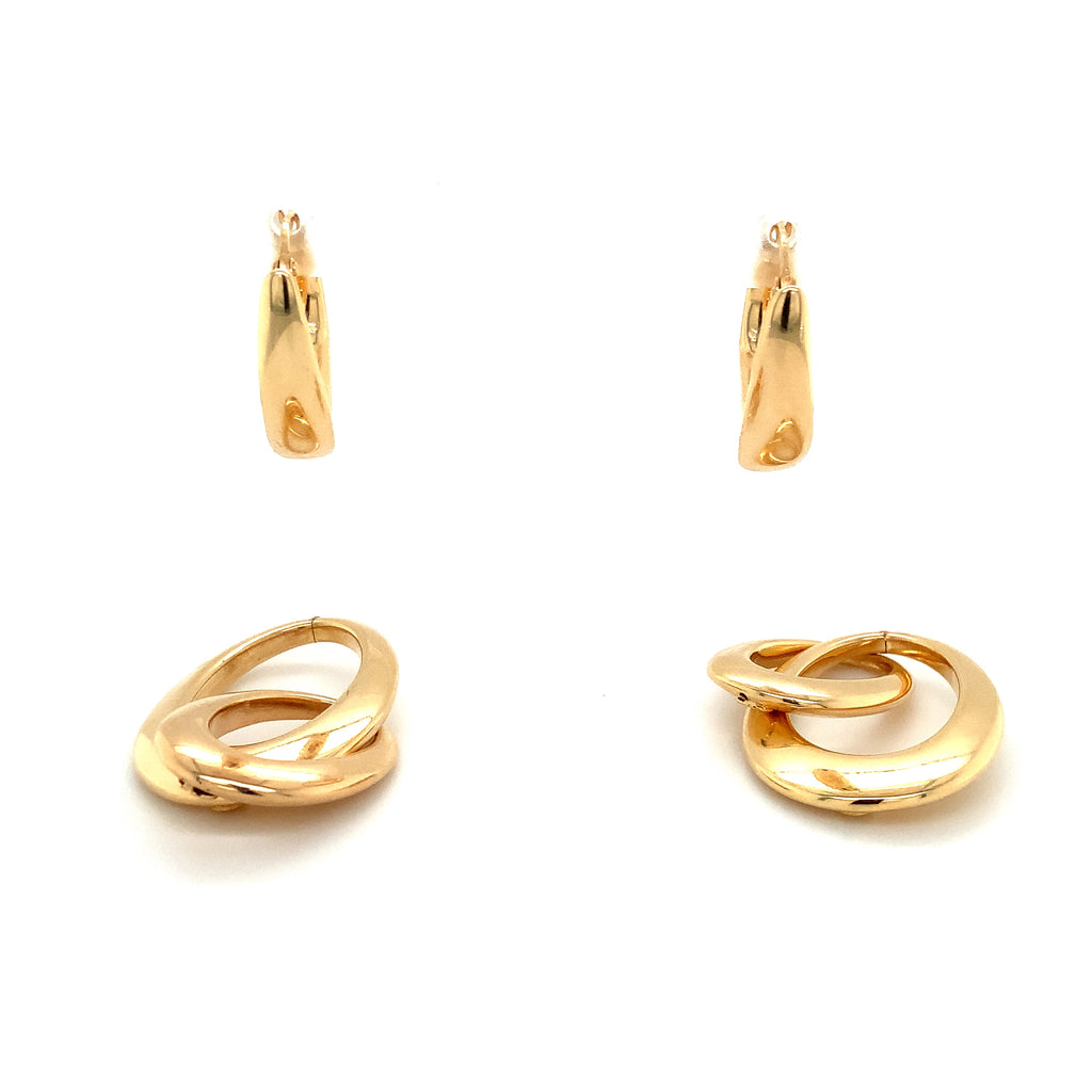 Interchangeable Drop18K Yellow Gold Earring - Image 9 of 9