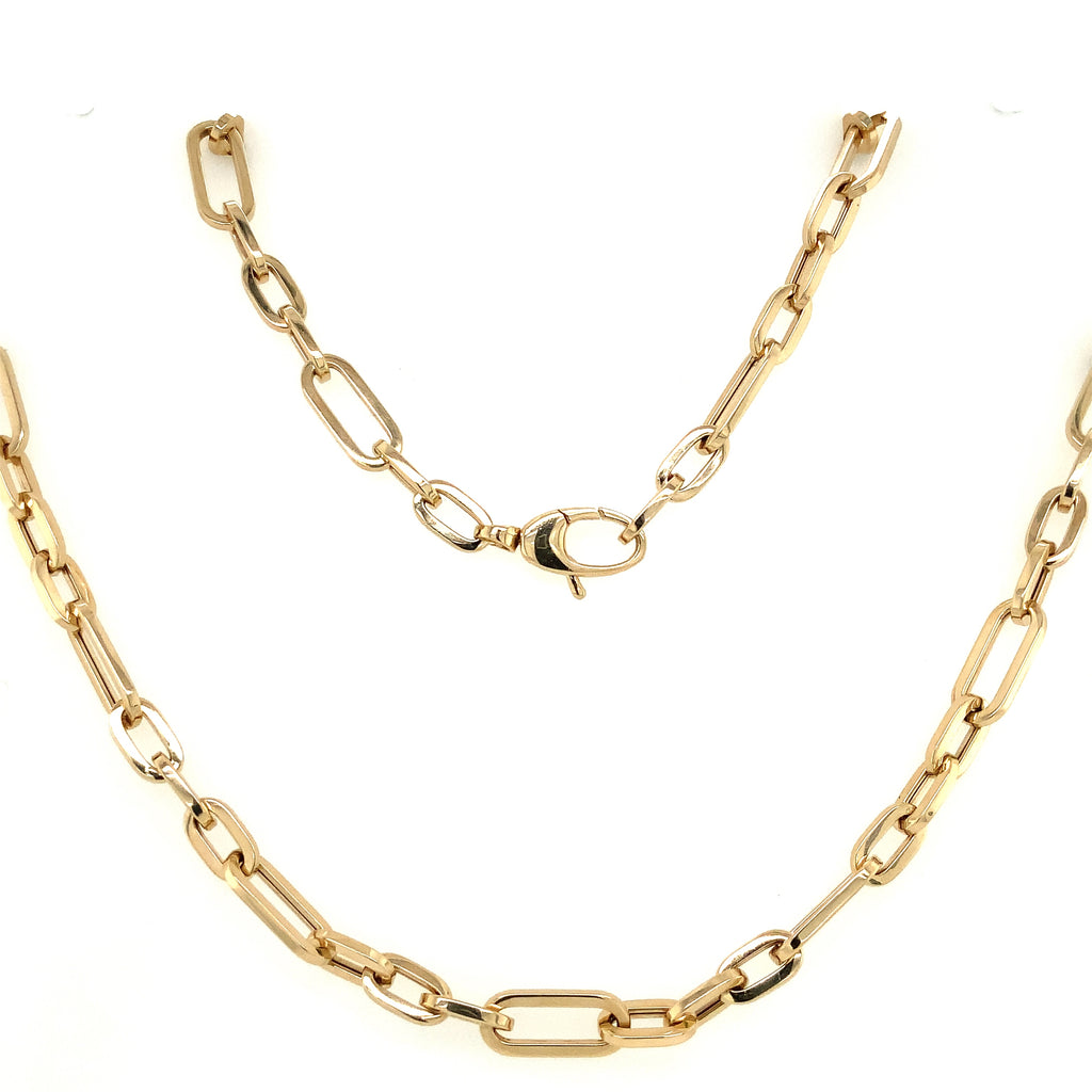 Paperclip Neck Chain in 14 kt Yellow Gold Necklace is 30 " Long 14 mm x 4.2 mm - Image 2 of 3