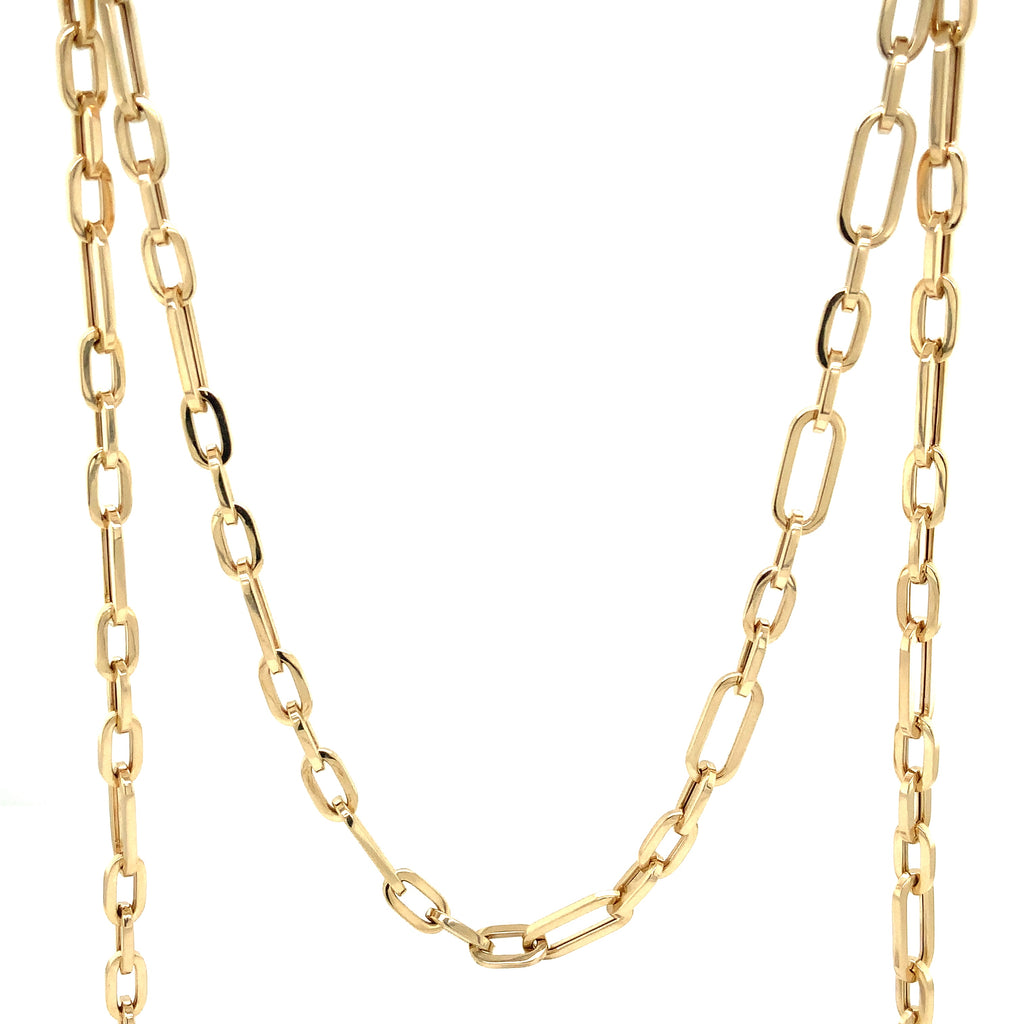 Paperclip Neck Chain in 14 kt Yellow Gold Necklace is 30 " Long 14 mm x 4.2 mm - Image 1 of 3