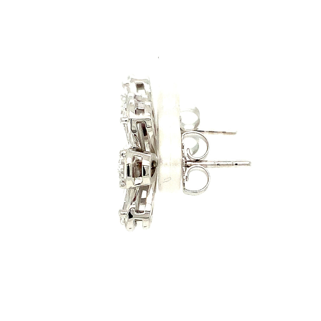 Christopher Designs L'Amour Crisscut® Pear Shape Lab Grown Floral Cluster Earrings set in 14 kt White Gold. - Image 4 of 6