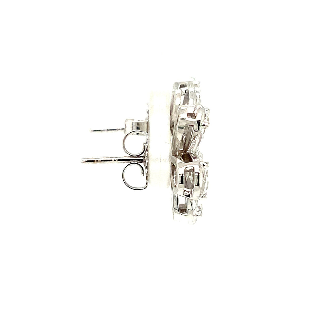 Christopher Designs L'Amour Crisscut® Pear Shape Lab Grown Floral Cluster Earrings set in 14 kt White Gold. - Image 5 of 6