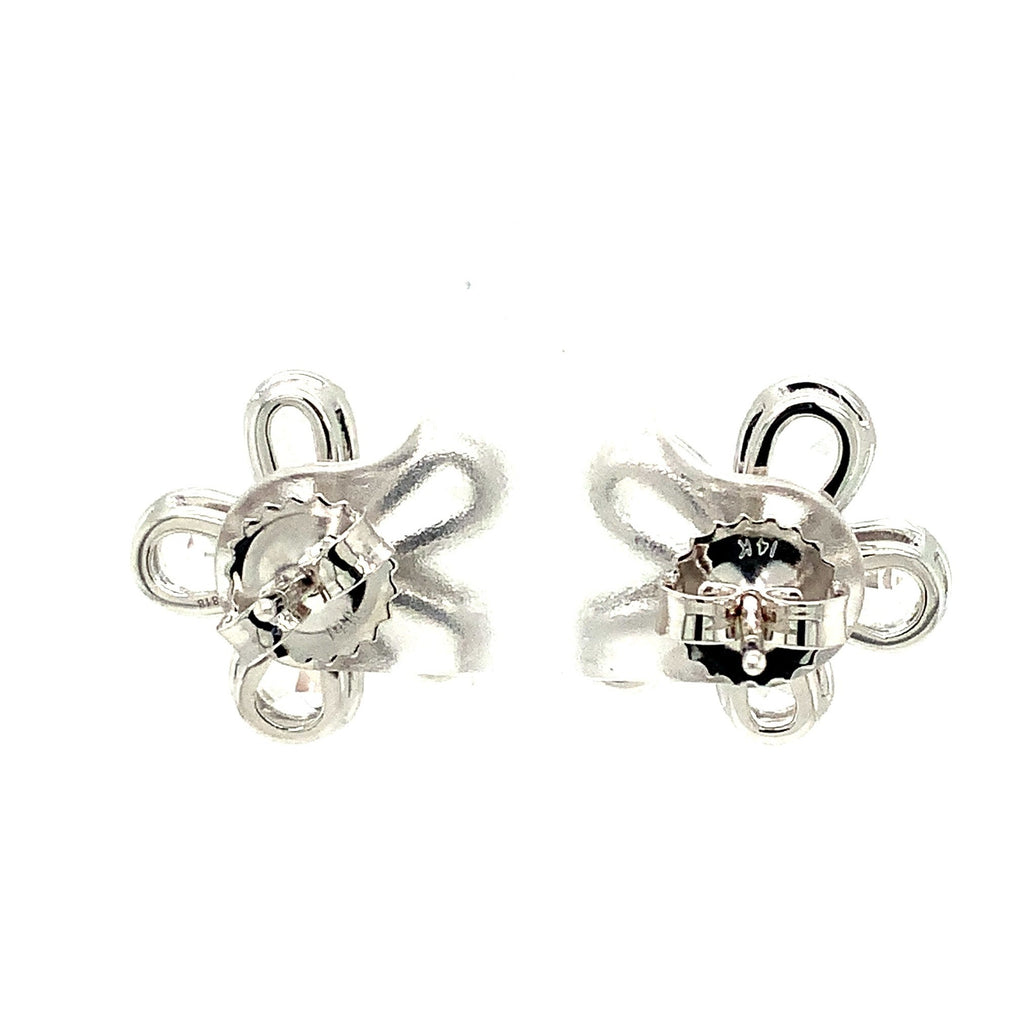 Christopher Designs L'Amour Crisscut® Pear Shape Lab Grown Floral Cluster Earrings set in 14 kt White Gold. - Image 6 of 6