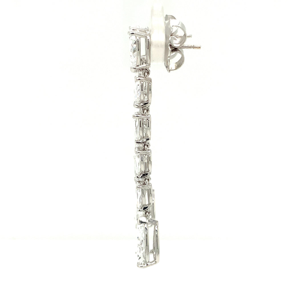 Christopher Designs L'Amour Crisscut® Pear Shape Lab Grown Diamond Drop Earrings set in 14K White Gold - Image 3 of 10