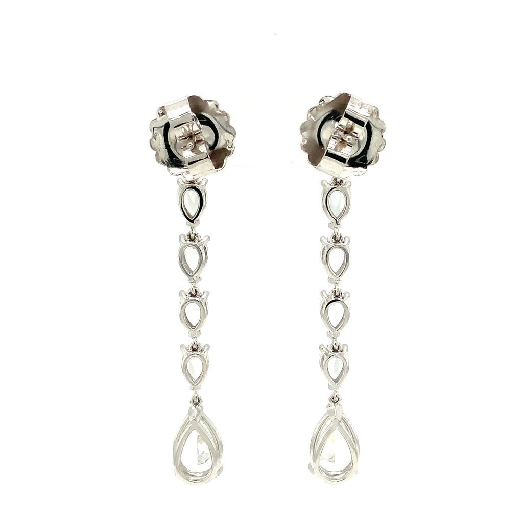 Christopher Designs L'Amour Crisscut® Pear Shape Lab Grown Diamond Drop Earrings set in 14K White Gold - Image 5 of 10
