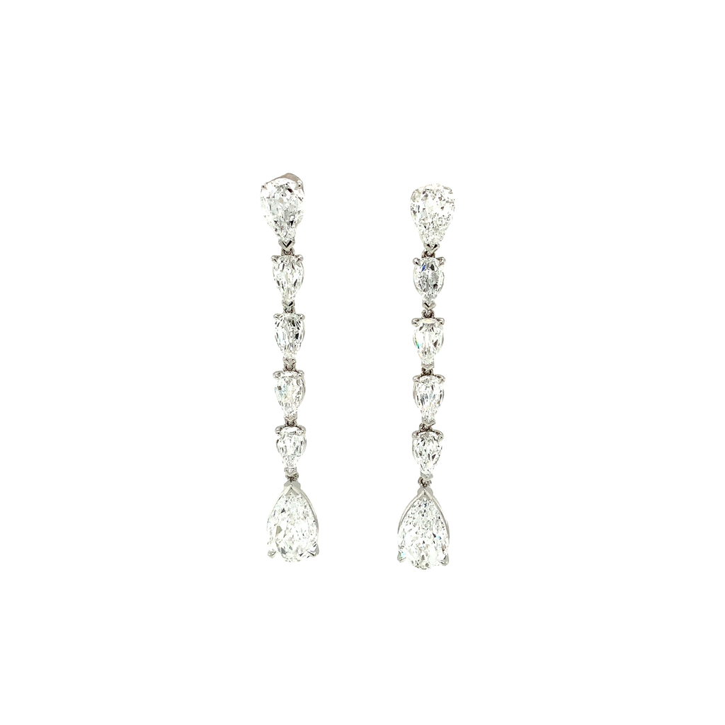 Christopher Designs L'Amour Crisscut® Pear Shape Lab Grown Diamond Drop Earrings set in 14K White Gold - Image 6 of 10