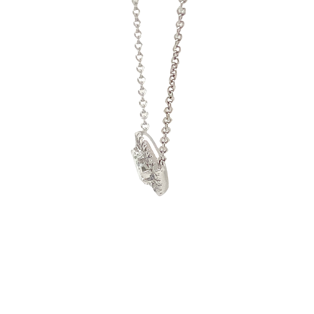 Christopher Designs L'Amour Crisscut® Lab Grown Pear Shape Sideway Diamond Necklace in 14 kt White Gold - Image 5 of 5
