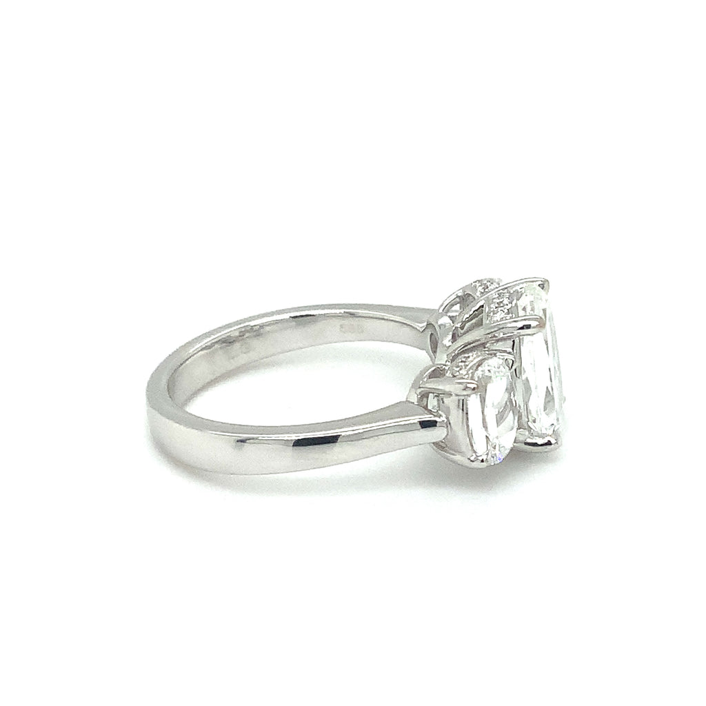 Christopher Designs  L'Amour Crisscut® 3 Stone Lab Grown Oval  Diamond Ring 3.27 cts ?14K White Gold - Image 7 of 11