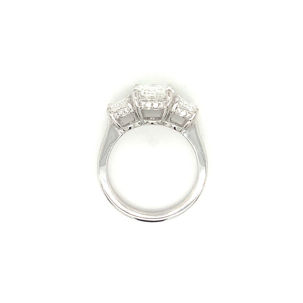 Christopher Designs  L'Amour Crisscut® 3 Stone Lab Grown Oval  Diamond Ring 3.27 cts ?14K White Gold - Image 9 of 11