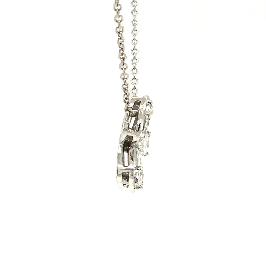 Christopher Designs L'Amour Crisscut® Lab Grown Pear Shape Flower Diamond Necklace in 14 kt White Gold - Image 5 of 6