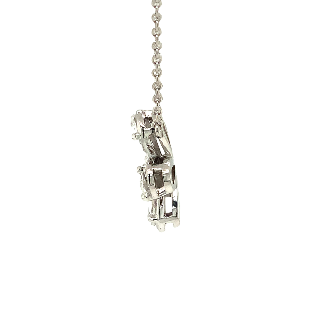 Christopher Designs L'Amour Crisscut® Lab Grown Pear Shape Flower Diamond Necklace in 14 kt White Gold - Image 6 of 6