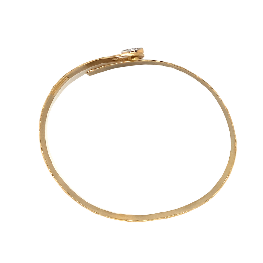 I. Reiss Oval Button Cuff Diamond Bracelet Matte finish 14K Yellow Gold - Image 7 of 7