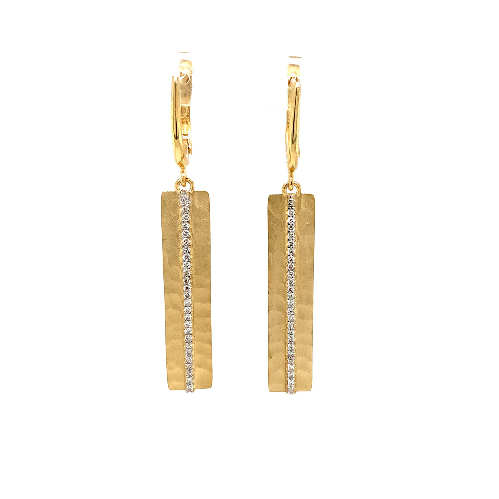 I. Reiss Matte And Hammer-Finished Dog Tag Earrings Accented With Round Brilliant Cut Diamonds - Image 2 of 6