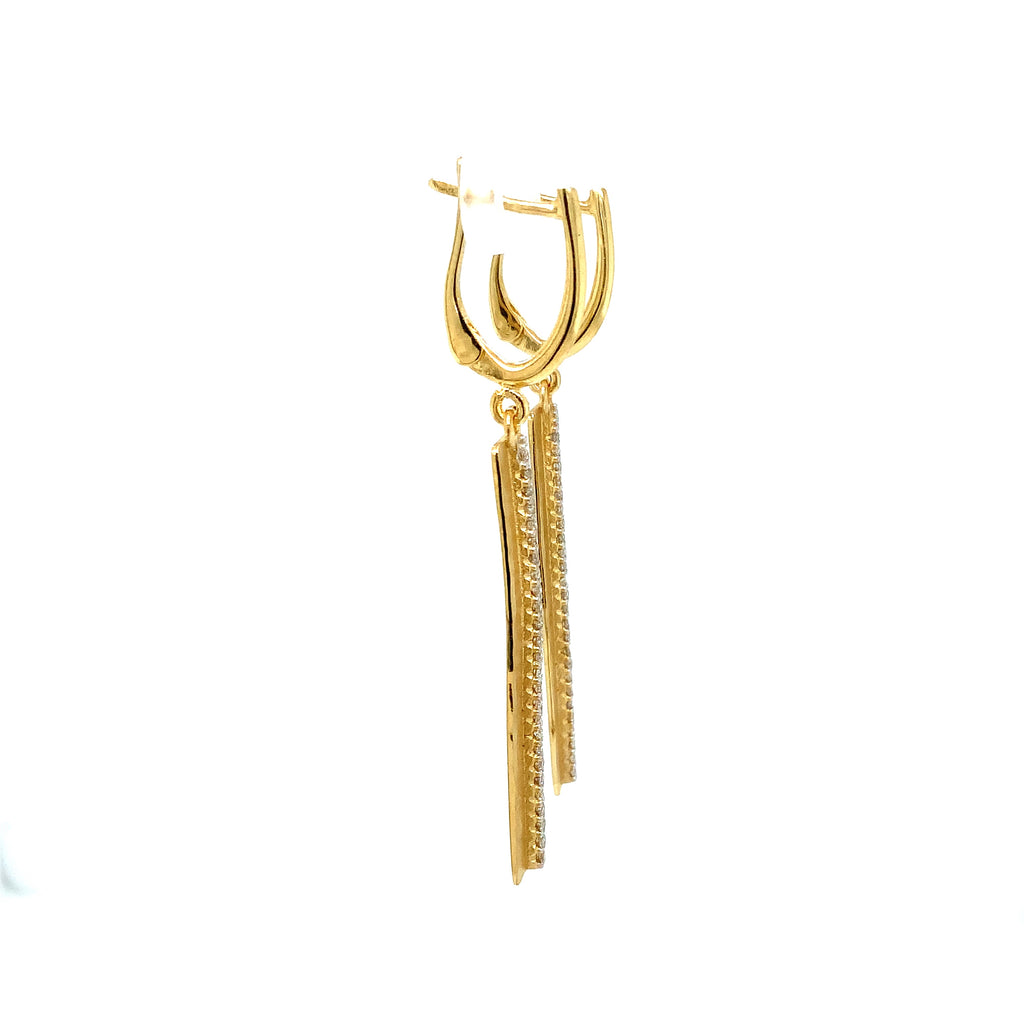 I. Reiss Matte And Hammer-Finished Dog Tag Earrings Accented With Round Brilliant Cut Diamonds - Image 3 of 6