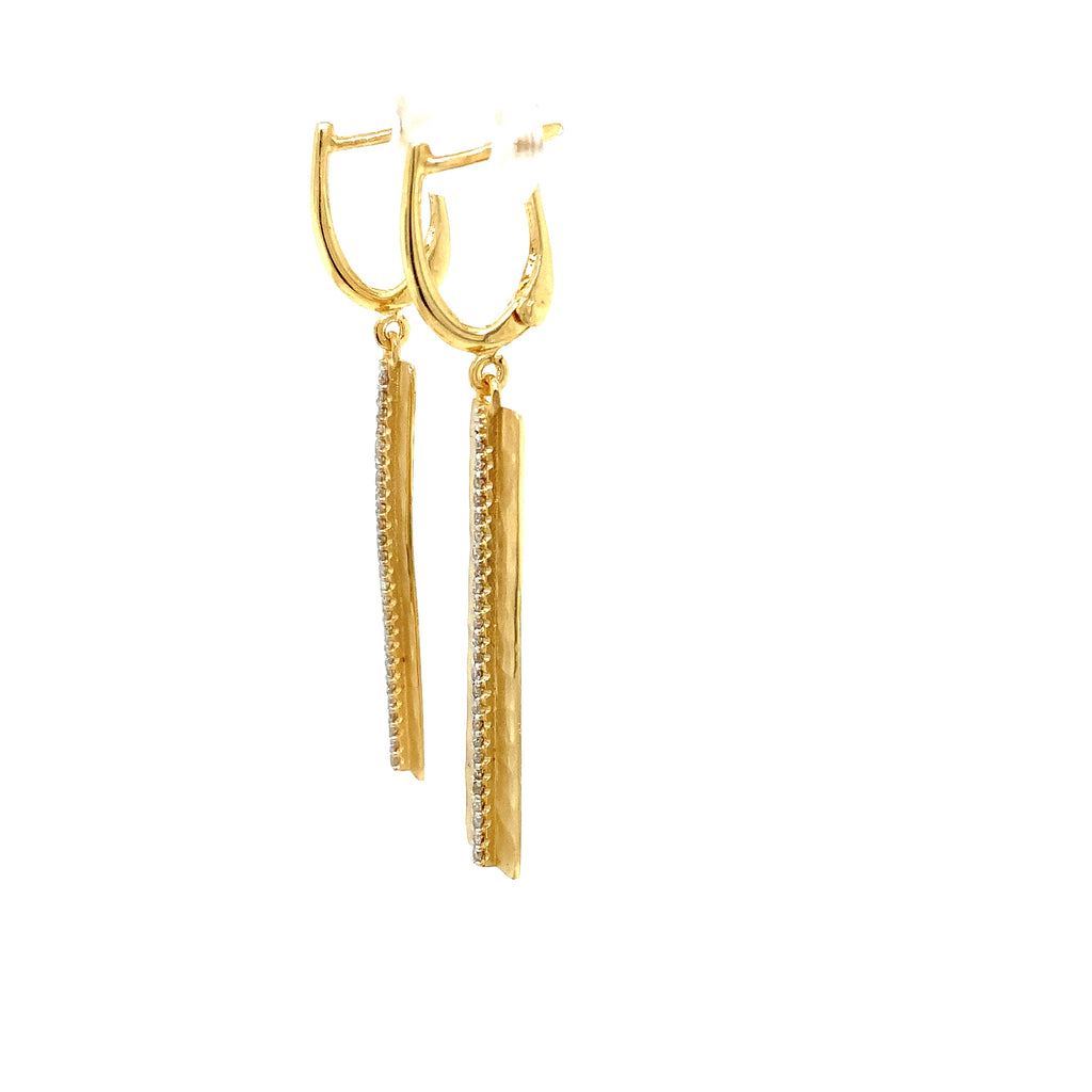 I. Reiss Matte And Hammer-Finished Dog Tag Earrings Accented With Round Brilliant Cut Diamonds - Image 4 of 6