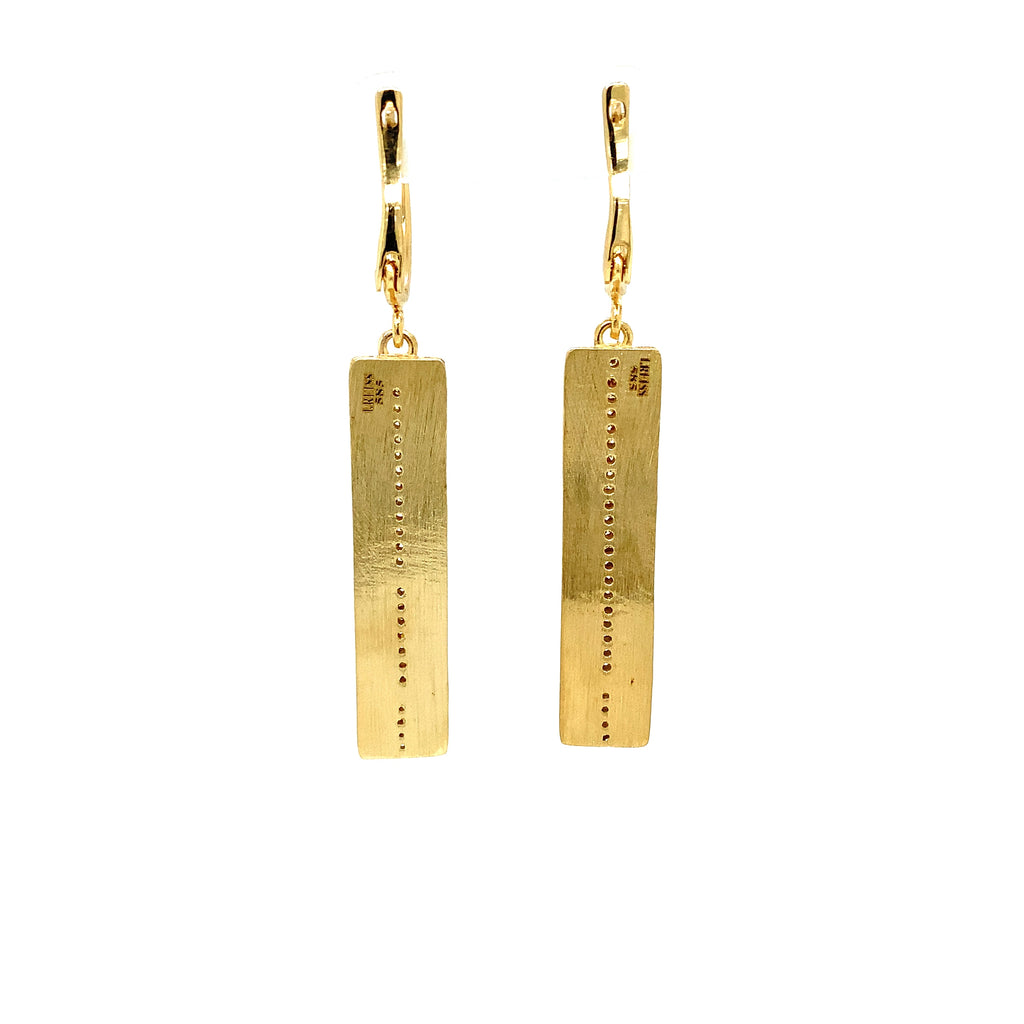 I. Reiss Matte And Hammer-Finished Dog Tag Earrings Accented With Round Brilliant Cut Diamonds - Image 5 of 6