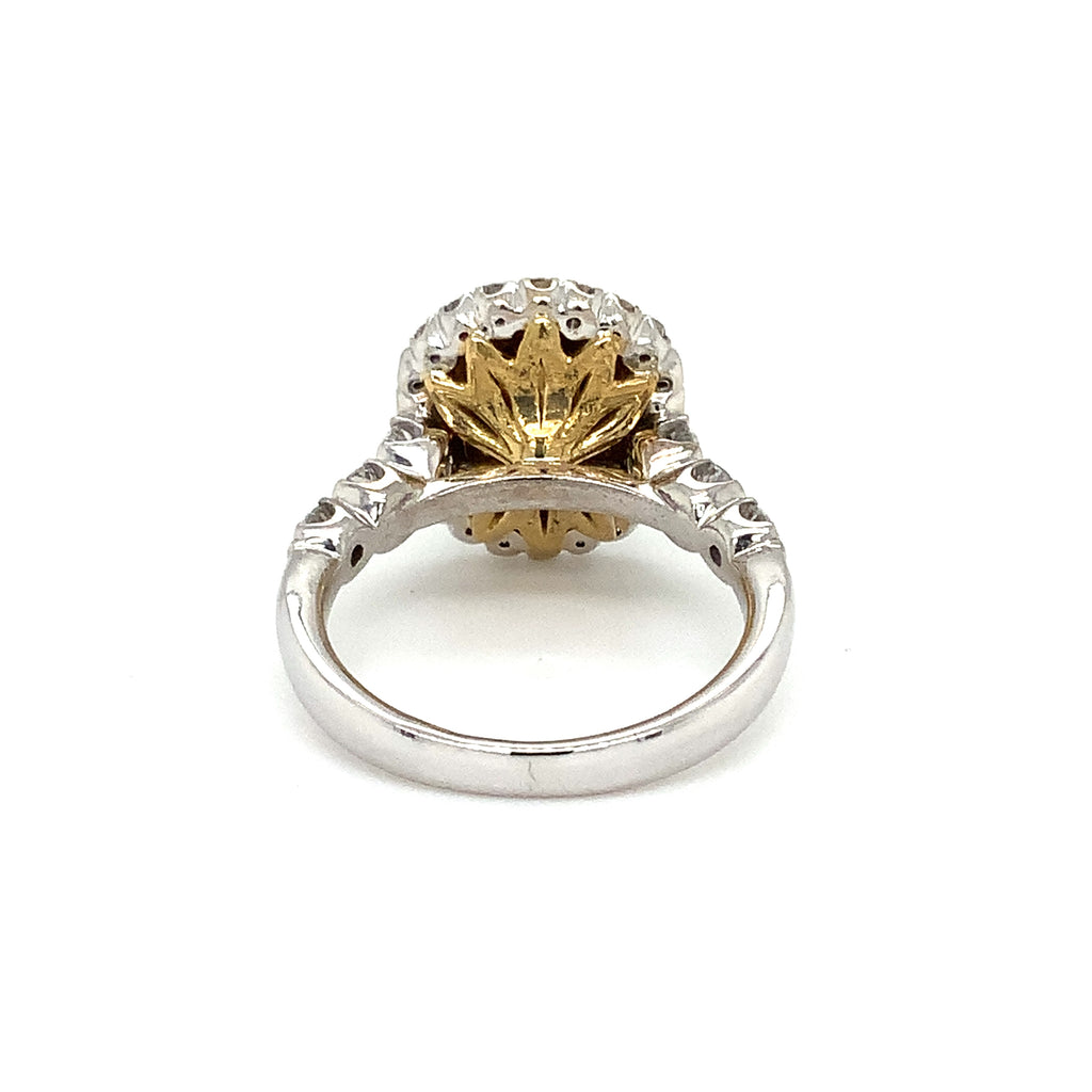 Christopher Designs L'Amour Crisscut® Light Fancy Yellow Diamond Ring Set in 18K Two Tone. - Image 5 of 8