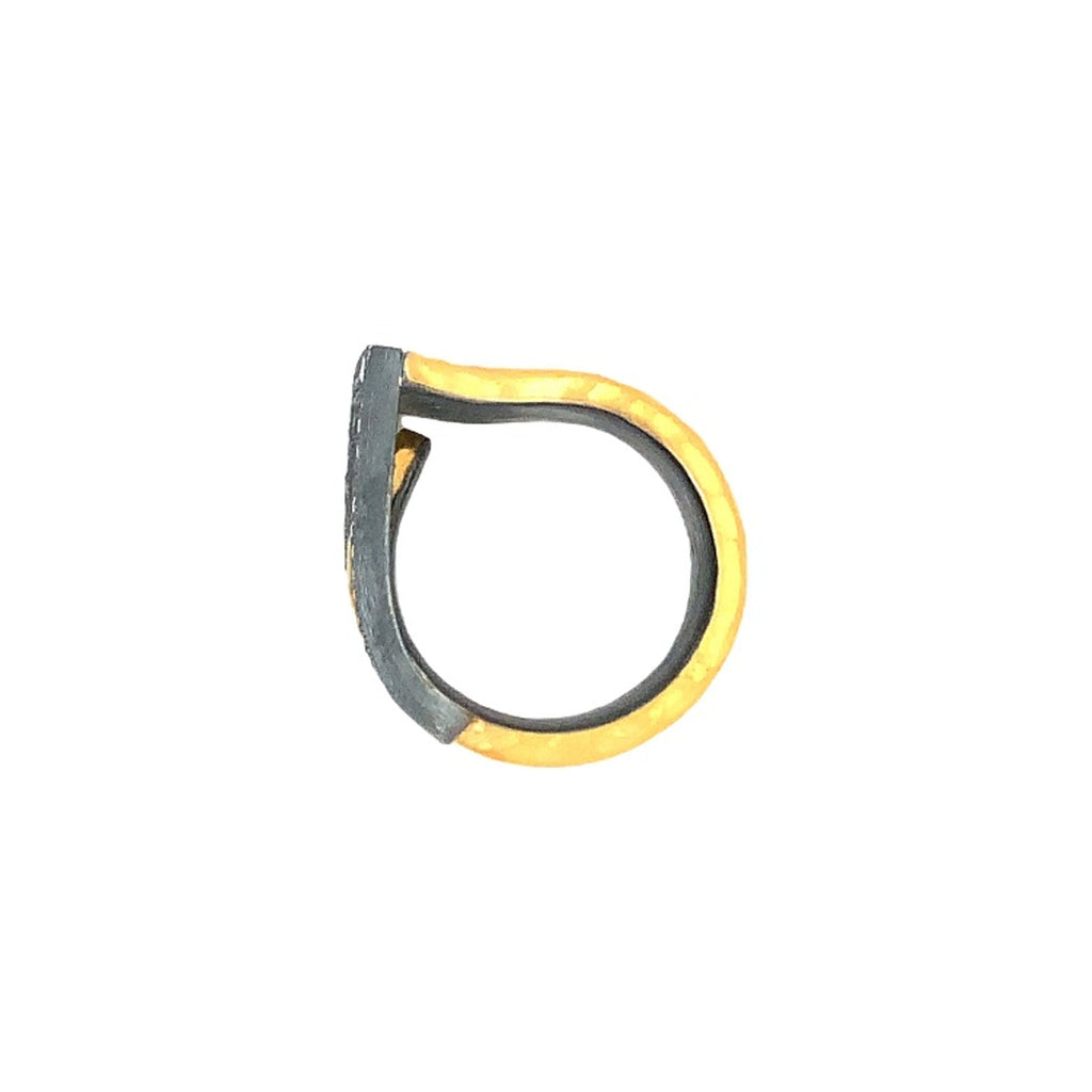 Lika Behar Deco Collection DECK Diamond Ring set in 24K Fusion Gold and Oxidized Silver - Image 5 of 5