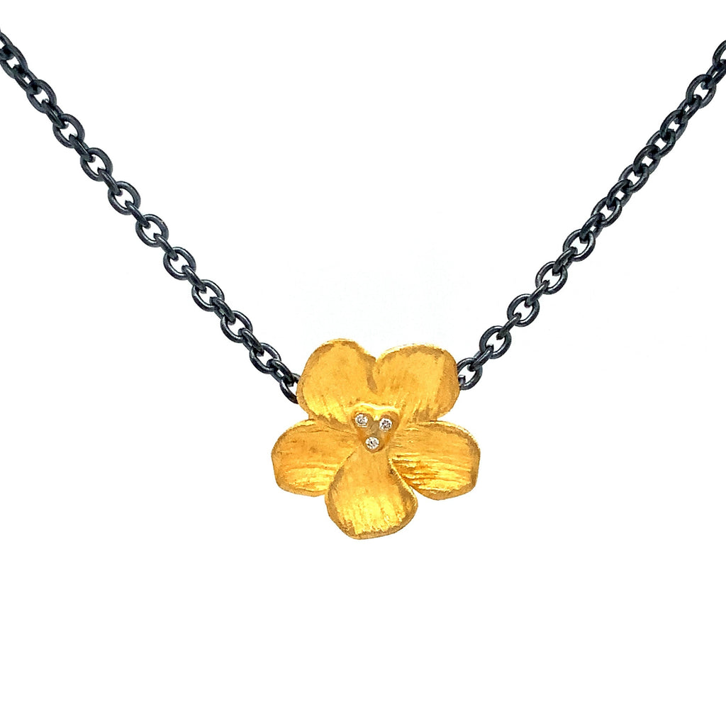 Lika Behar Pure Love Deserves Pure Gold Collection BUTTERCUP 22K Gold and Diamond Pendant - Image 1 of 6
