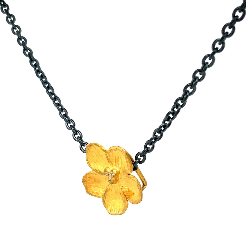 Lika Behar Pure Love Deserves Pure Gold Collection BUTTERCUP 22K Gold and Diamond Pendant - Image 2 of 6