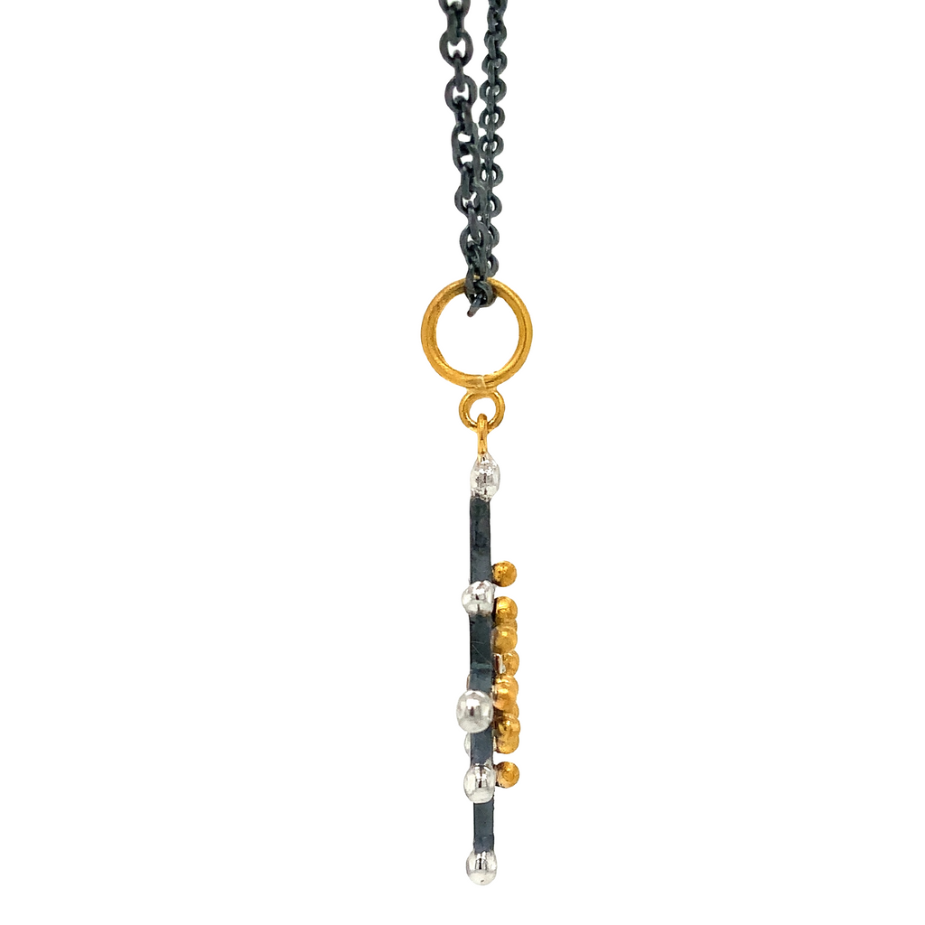 Lika Behar Treasures and Talismans STARBURST Collection Diamond Pendant 24K Gold and Oxidized Sterling Silver - Image 2 of 4