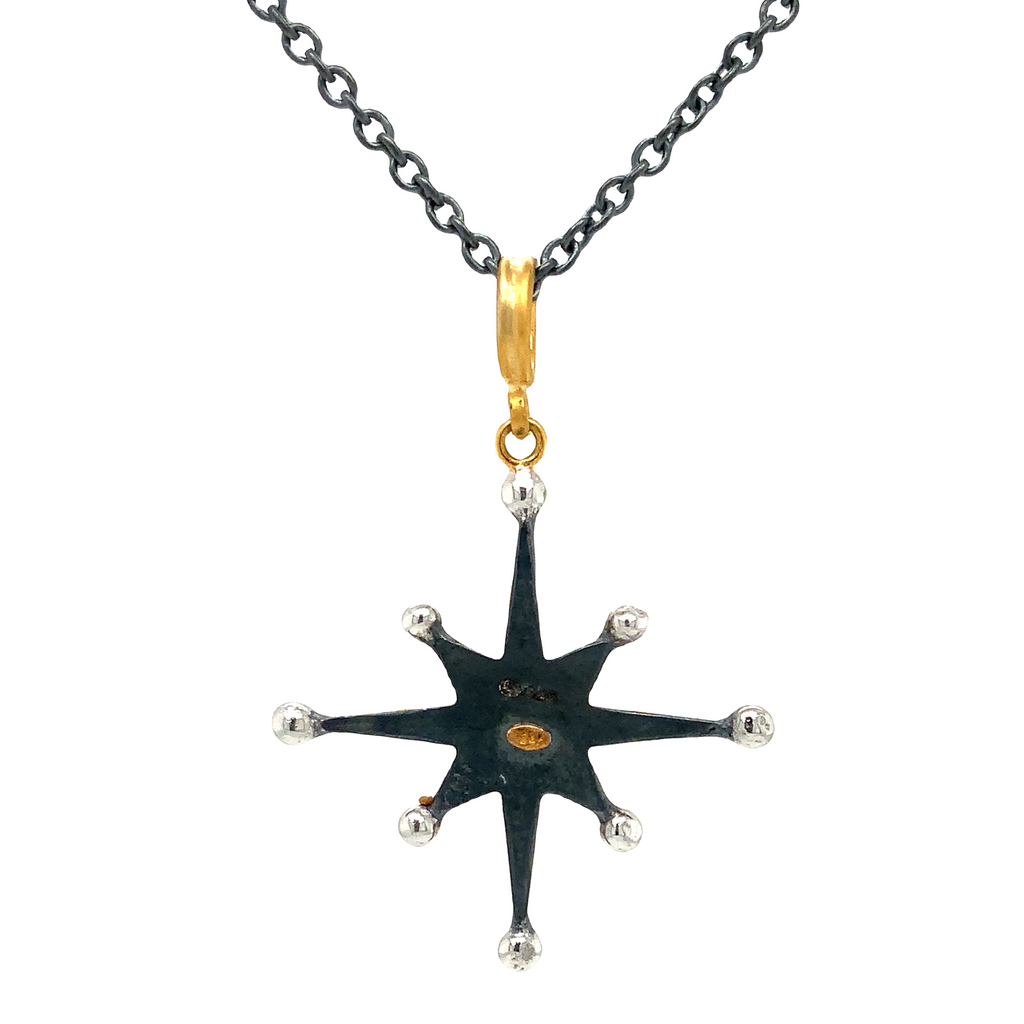Lika Behar Treasures and Talismans STARBURST Collection Diamond Pendant 24K Gold and Oxidized Sterling Silver - Image 4 of 4